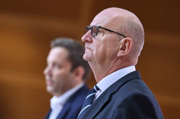 Berlin, Deutschland, 23.09.2024: Willy-Brandt-Haus: Pressekonferenz nach SPD-Vorstandssitzung: Generalsekretär Lars Klingbeil und Ministerpräsident von Brandenburg Dietmar Woidke Copyright: xdtsxNachrichtenagenturx dts_47085
