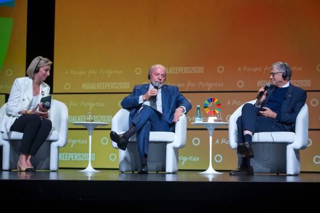 September 23, 2024, Nova York, Ny, USA: Brazilian President Luiz InoÂ¡cio Lula da Silva during the annual Goalkeepers Awards ceremony, organized by the Bill and Melinda Gates Foundation in New York, United States, on Monday, 23. Nova York USA - ZUMAc233 20240923_zsp_c233_014 Copyright: xVanessaxCarvalhox