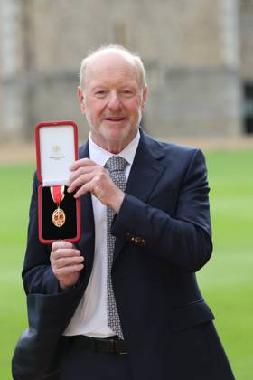 . 25 09 2024. Windsor , United Kingdom. Sir Alan Bates, the founder of the Justice for Subpostmasters Alliance, with his Knighthood after an Investiture at Windsor Castle, United Kingdom.  xStephenxLockx xi-Imagesx IIM-25503-0009
