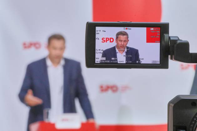 Berlin, Deutschland, 23.09.2024: Willy-Brandt-Haus: Pressekonferenz nach SPD-Vorstandssitzung: Generalsekretär Lars Klingbeil Copyright: xdtsxNachrichtenagenturx dts_47040