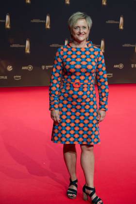 Ellen EHNI, Moderatorin, WDR Chefredakteurin Roter Teppich, Red Carpet Show, Ankunft, arrival, Verleihung des Deutschen Fernsehpreises, Der Deutsche Fernsehpreis 2024, Deutscher Fernsehpreis 2024 in den MMC Studios Koeln, am 25.09.2024.