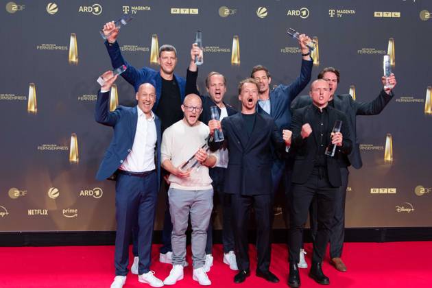 Das Team von FIBA Basketball WM 2023, Preistraeger beste Sportsendung, Verleihung des Deutschen Fernsehpreises, Der Deutsche Fernsehpreis 2024, Deutscher Fernsehpreis 2024 in den MMC Studios Koeln, am 25.09.2024.