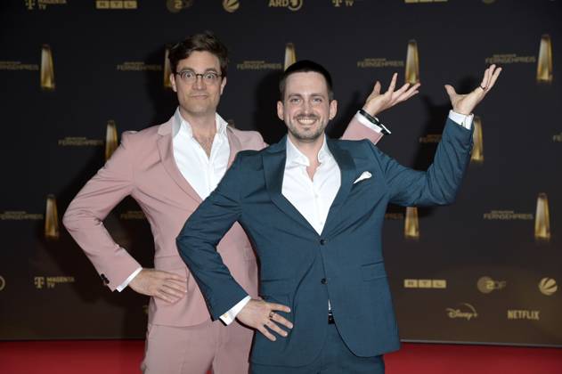 Bodo Wartke und Marti Fischer bei der Verleihung des Deutschen Fernsehpreises 2024 in den MMC Studios. Köln, 25.09.2024