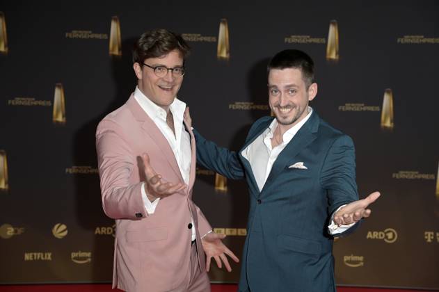 Bodo Wartke und Marti Fischer bei der Verleihung des Deutschen Fernsehpreises 2024 in den MMC Studios. Köln, 25.09.2024