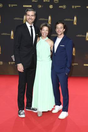 Ingo Zamperoni, Anna Planken und Tobias Krell bei der Verleihung vom Deutschen Fernsehpreis am 25.09.2024 in Koeln Deutscher Fernsehpreis Verleihung 2024 in Koeln