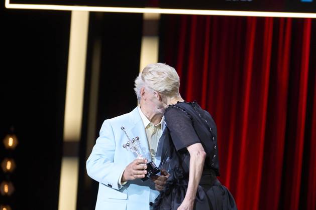 San Sebastian Film Festival - Pedro Almodovar Awarded Tilda Swinton, Pedro Almodovar attends the delivery of the Donosti Award to Pedro Almodovar during 72nd San Sebastian International Film Festival at Kursaal Palace on September 26, 2024 in Donostia San Sebastian, Spain Photo by ABACAPRESS.COM San Sebastian Euskadi Spain  Copyright: xABACAx