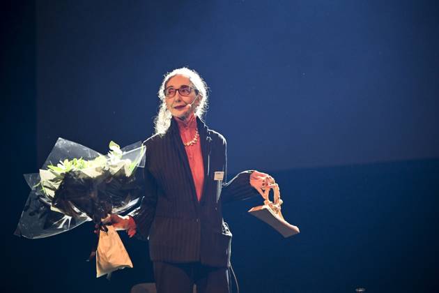 GOTHENBURG, SWEDEN 20240928 American author Joyce Carol Oates is awarded The Mermaid, the Book Fairs newly established literary prize during the Gothenburg Book Fair on Saturday GOTHENBURG, SWEDEN x10080x  Copyright: xFredrikxSandberg TTx BOKMÄSSAN 2024 JOYCE CAROL OATES Icx1EvJ_UJo
