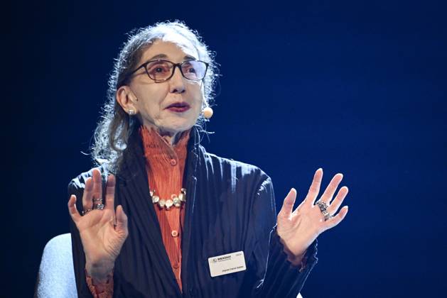 GOTHENBURG, SWEDEN 20240928 American author Joyce Carol Oates is awarded The Mermaid, the Book Fairs newly established literary prize during the Gothenburg Book Fair on Saturday GOTHENBURG, SWEDEN x10080x  Copyright: xFredrikxSandberg TTx BOKMÄSSAN 2024 JOYCE CAROL OATES Vw5SlL44CHE