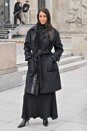 PFW Elie Saab Outside Arrivals Guest arriving at the Elie Saab show during Paris Fashion Week in Paris, France on September 28, 2024. Photo by Julien Reynaud APS-Medias ABACAPRESS.COM Paris France Copyright: xReynaudxJulien APS-Medias ABACAx