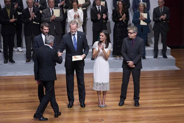 Spanish Royals attends the delivery of the National Culture Awards 2022-2023 King Felipe VI of Spain, Queen Letizia of Spain, Ernest Urtasun attends the delivery of the National Culture Awards 2022-2023 at Reina Sofia Museum on October 10, 2024 in Madrid, Spain Photo by IMAGO MPG Madrid Reina Sofia Museum Madrid Spain  Copyright: xMPGx