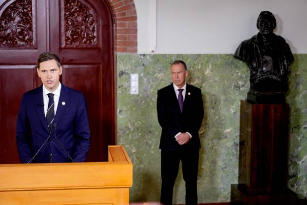 Nobel Peace Prize winner 2024 Oslo 20241011. Chairman of the Nobel Committee, Jorgen Watne Frydnes, announces the Japanese organization Nihon Hidanky?? as the winner of the Nobel Peace Prize for 2024 at a press conference at the Nobel Institute in Oslo. Photo: Javad Parsa NTB Oslo Norway 1052138055st EDITORIAL USE ONLY Ref:_POL1052138055st.jpg Copyright: xJavadxParsax xNTBx