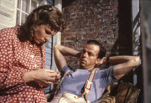 ARCHIVE 19810330 LINE LUSTA Television theater by Tennessee Williams directed by Bo Widerberg First broadcast 1981 12 29 Here the actors Maria Hedborg, as Stella, and Krister Henriksson, as Stanley Kowalski, are seen during the recording Sweden sp sw x5600x  Copyright: xBo-AjexMellinx xSVTx LINE LUSTA