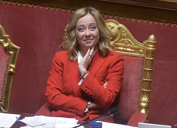 Bilder des Jahres 2024, News 10 Oktober News Themen der Woche KW42 Italy, Rome, October 15, 2024 - Communications in Senato of the Prime Minister Giorgia Meloni Italy, Rome, October 15, 2024 : The President of the Council, Giorgia Meloni, makes her communications in Senato, in view of the meeting of the next European Council., Credit:Stefano Carofei Avalon Italy, Rome Copyright: xStefanoxCarofeix xAvalonx 0921783177