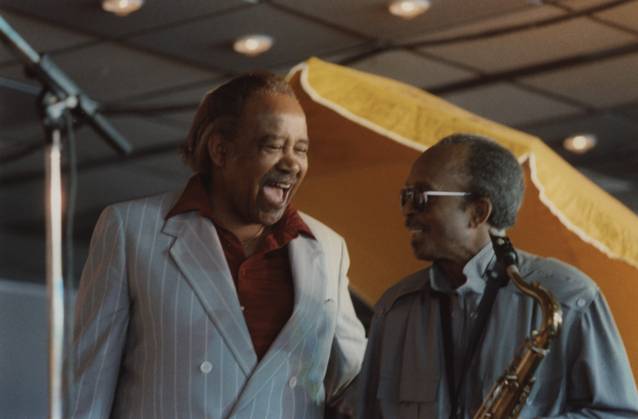 RECORD DATE NOT STATED Harry Sweets Edison and Jimmy Heath, Jazz Inn Party, Nordwijk, Netherlands, 1989. Copyright:xNationalxJazzxArchive HeritagexImagesxBrianxFoskettx IMAGO, ! ACHTUNG: AUFNAHMEDATUM GESCHÄTZT!  Copyright:NationalxJazzxArchive HeritagexImagesxBrianxFoskettx IMAGO