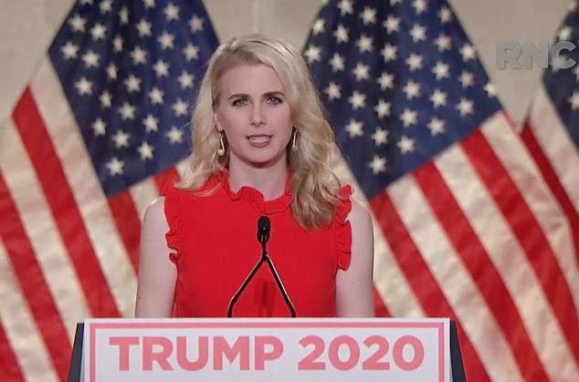 Republican National Convention - Day 1 In this image from the Republican National Convention video feed, Natalie Harp, a cancer survivor who is alive thanks to experimental drugs, makes remarks during the first day of the convention on Monday, August 24, 2020. Credit: Republican National Convention via CNP AdMedia United States of America EDITORIAL USE ONLY  Copyright: xx CNP AdMediax admphotostwo716357