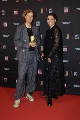 Pia Strietmann und Ursula Strauss bei der 35. Verleihung des Hessischen Film- und Kinopreises 2024 in der Alten Oper. Frankfurt am Main, 18.10.2024