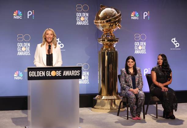 80th Annual Golden Globe Awards Nominations 12 December 2022 -Beverly Hills, California - Helen Hoehne, Mayan Lopez, Selenis Leyva. 80th Annual Golden Globe Awards Nominations held at The Beverly Hilton in Beverly Hills. Photo Credit: AdMedia Beverly Hills CA United States EDITORIAL USE ONLY Copyright: xx FSx admphotostwo815613