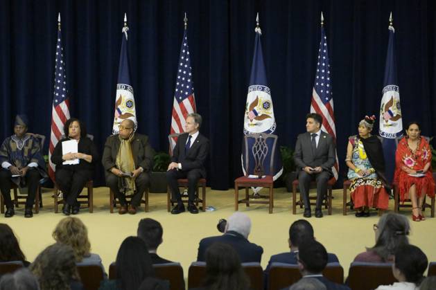 DC: Sec Blinken hold a Secretary of State s Award for Global Anti Racism Champions ceremony US State Department Secretary Antony Blinken delivers remarks and presents awards during a Secretary of State s Award for Global Anti-Racism Champions ceremony at State Department Headquarters in Washington DC, USA, on October 21, 2024. WASHINGTON DC USA  Copyright: xLeninxNollyx originalFilename: nollyaraujo-dcsecbli241021_npz0e.jpg