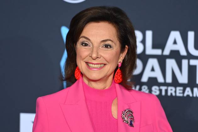 Uschi Daemmrich von Luttitz (Moderatorin), Einzelbild,angeschnittenes Einzelmotiv,Portraet,Portrait,Porträt. Roter Teppich,Blauer Panther TV und Streaming Award 2024 am 23.10.2024 in der BMW Welt Muenchen.