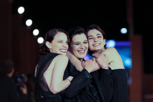 RECORD DATE NOT STATED L Albero - Red Carpet - The 19th Rome Film Festival. Rome, Italy - October 22: Carlotta Gamba, Sara Petraglia and Tecla Insolia attend the L Albero red carpet during the 19th Rome Film Festival at Auditorium Parco della Musica. Rome RM Italy Copyright: xPhotoxbyxGennaroxLeonardix