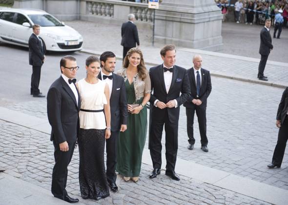 Prins Daniel, kronprinsessan Victoria, prins Carl Philip, prinsessan Madeleine, Chris O Neill Närvaro vid regeringens middag med anledning av högtidlighallandet av Kungen 40 ar som statschef, Nordiska museet, Stockholm 2013-09-14 (c) WIXTRÖM PETER Aftonbladet IBL Bildbyra * * * EXPRESSEN OUT * * * AFTONBLADET 85326 kungahus Sverige x2512x Copyright: xPeterxWixtröm Aftonbladet TTx