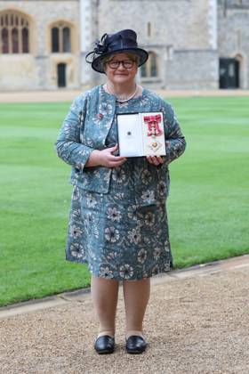 . 06 11 2024. Windsor , United Kingdom. Dame Therese Coffey after an Investiture at Windsor Castle, United Kingdom.  xStephenxLockx xi-Imagesx IIM-25566-0004