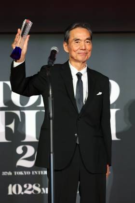 Tokyo International Film Festival, Preisverleihung Kyozo Nagatsuka, November 06, 2024 - Kyozo Nagatsuka, speak after winning Award for Best Actor for the film Teki Cometh during the 37th Tokyo International Film Festival. award ceremony, in Tokyo, Japan on November 06, 2024.  , aflo_272504807.jpg,