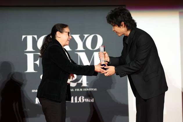 Tokyo International Film Festival, Preisverleihung Enyedi Ildiko, Dong Zijian, November 06, 2024 - Dong Zijian, speak after winning Award for Best Artistic Conrtribution for the film My Friend An Delie during the 37th Tokyo International Film Festival. award ceremony, in Tokyo, Japan on November 06, 2024. , aflo_272504564.jpg,