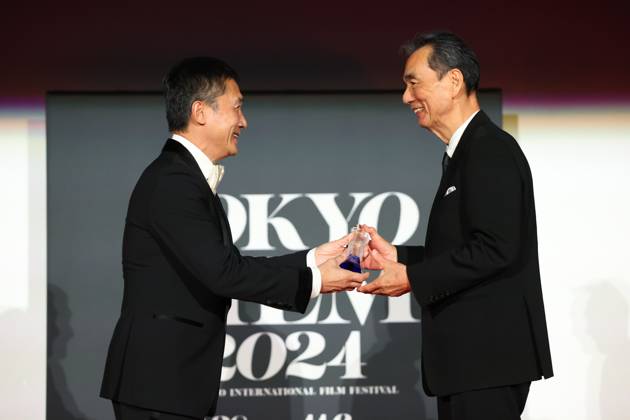 Tokyo International Film Festival, Preisverleihung Tony Leung, Kyozo Nagatsuka, November 06, 2024 - Kyozo Nagatsuka, speak after winning Award for Best Actor for the film Teki Cometh during the 37th Tokyo International Film Festival. award ceremony, in Tokyo, Japan on November 06, 2024. , aflo_272504800.jpg,