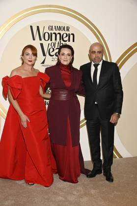 November 13, 2024, Mexico City, Ciudad de Mexico, Mexico: (L-R) Samantha Barry, Farah Slim, Javier Esteban attend the red carpet for Glamour Women of The Year 2024 at Mexico City Four Season Hotel. on November 13, 2024 in Mexico City, Mexico. Mexico City Mexico - ZUMAe321 20241113_zea_e321_021 Copyright: xCarlosxTischler xEyepixxGroupx