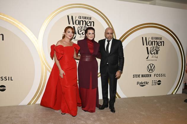 November 13, 2024, Mexico City, Ciudad de Mexico, Mexico: (L-R) Samantha Barry, Farah Slim, Javier Esteban attend the red carpet for Glamour Women of The Year 2024 at Mexico City Four Season Hotel. on November 13, 2024 in Mexico City, Mexico. Mexico City Mexico - ZUMAe321 20241113_zea_e321_078 Copyright: xCarlosxTischler xEyepixxGroupx