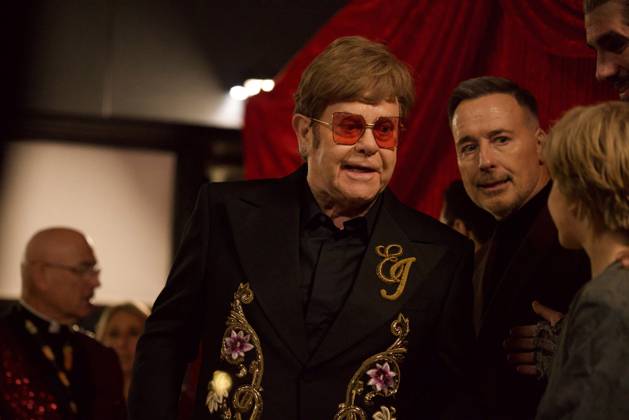 Royal Variety Performance 2024 London, UK. Elton John, David Furnish, Simon Lipkin and Jack Philpott at the Royal Variety Performance 2024. Royal Albert Hall. 22nd November 2024. LMK430-S221124-001 Anfisa Polyushkevych Landmark Media