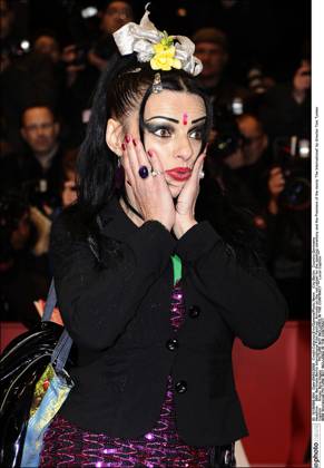59th Berlinale.Berlin International Film Festival. Arrivals on the red carpet for the opening ceremony and the Premiere of the movie The International by director Tom Tywker Singer Nina Hagen