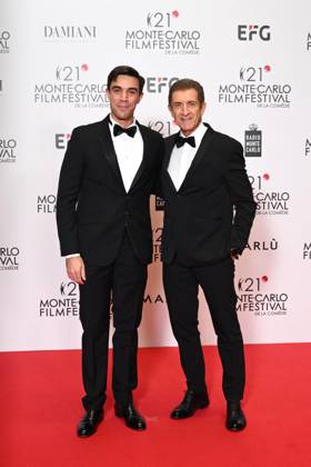 Monte-Carlo Film Festival de la Comedie, Preisverleihung 21st Montecarlo Film Festival - Res Carpet Awards Ceremony. 21st Montecarlo Film Festival - Res Carpet Awards Ceremony. In the photo Ezio Greggio, Gabriele Greggio Monte Carlo  Copyright: xIPA ABACAx