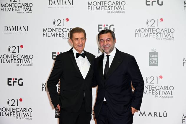 Monte-Carlo Film Festival de la Comedie, Preisverleihung 21st Montecarlo Film Festival - Res Carpet Awards Ceremony. 21st Montecarlo Film Festival - Res Carpet Awards Ceremony. In the photo Ezio Greggio, Giorgio Damiani Monte Carlo  Copyright: xIPA ABACAx