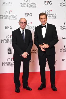 Monte-Carlo Film Festival de la Comedie, Preisverleihung 21st Montecarlo Film Festival - Res Carpet Awards Ceremony. 21st Montecarlo Film Festival - Res Carpet Awards Ceremony. In the photo Ezio Greggio, Giuseppe Tornatore Monte Carlo  Copyright: xIPA ABACAx