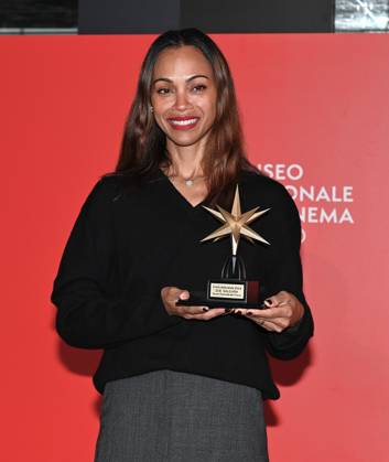 Turin, Italy Zoe Saldana receives the Stella della Mole Award at the National Cinema Museum In the photo:Zoe Saldana Stella della Mole Award  Copyright: xNickxZonnax xipa-agency.netx xNickxZonnax IPA_Agency_IPA52044519