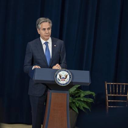 Secretary Of State Antony J. Blinken Will Deliver remarks Secretary™s Human Rights Defender Award Ceremony On December 10, 2024, in Washington, D.C., United States, Secretary of State Antony J. Blinken delivers remarks at the Secretary s Human Rights Defender Award Ceremony at the Department of State. The Secretary is joined by Under Secretary of State for Civilian Security, Democracy, and Human Rights Uzra Zeya and Assistant Secretary of State for Democracy, Human Rights, and Labor Dafna Rand. The award recipients from Azerbaijan, Bolivia, Burma, Colombia, Eswatini, Ghana, Kuwait, and the Kyrgyz Republic demonstrate leadership, courage, and impact in the promotion of human rights. Washington DC United States Copyright: xAndrewxThomasx originalFilename: thomas-notitle241210_npKBJ.jpg