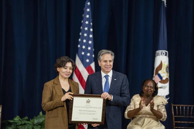 Secretary Of State Antony J. Blinken Will Deliver remarks Secretary™s Human Rights Defender Award Ceremony On December 10, 2024, in Washington, D.C., United States, Secretary of State Antony J. Blinken delivers remarks at the Secretary s Human Rights Defender Award Ceremony at the Department of State. The Secretary is joined by Under Secretary of State for Civilian Security, Democracy, and Human Rights Uzra Zeya and Assistant Secretary of State for Democracy, Human Rights, and Labor Dafna Rand. The award recipients from Azerbaijan, Bolivia, Burma, Colombia, Eswatini, Ghana, Kuwait, and the Kyrgyz Republic demonstrate leadership, courage, and impact in the promotion of human rights. Washington DC United States Copyright: xAndrewxThomasx originalFilename: thomas-notitle241210_npYBs.jpg
