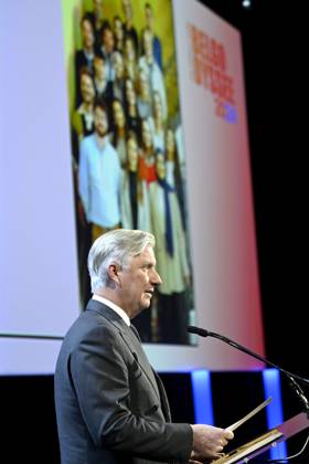 King Philippe attends the Belgodyssée awards ceremony BRUSSELS, BELGIUM - DECEMBER 12 : King Philippe attends the Belgodyssée awards ceremony at The Egg in Brussels. This latest edition marks an important milestone, as it celebrates the 20th anniversary of the renowned competition for young journalistic talent on December 12, 2024 in Brussels, Belgium, 12 12 2024 Brussels Belgium  Copyright: xDidierxLebrunx