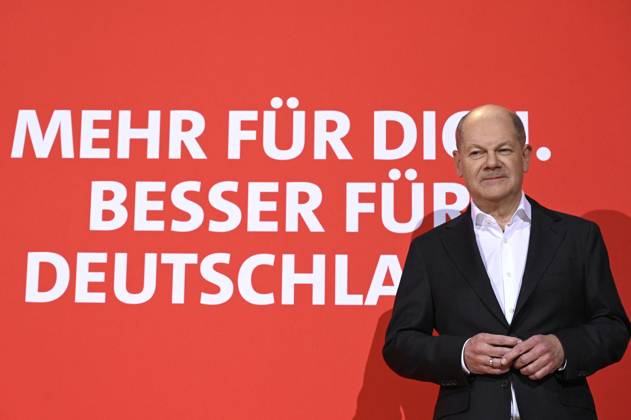 Olaf Scholz bei der Pressekonferenz zum Beschluss des SPD-Wahlprogramms für die Bundestagswahl 2025 im Willy-Brandt-Haus. Berlin, 17.12.2024
