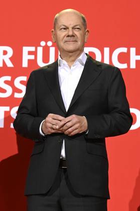 Olaf Scholz bei der Pressekonferenz zum Beschluss des SPD-Wahlprogramms für die Bundestagswahl 2025 im Willy-Brandt-Haus. Berlin, 17.12.2024