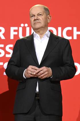 Olaf Scholz bei der Pressekonferenz zum Beschluss des SPD-Wahlprogramms für die Bundestagswahl 2025 im Willy-Brandt-Haus. Berlin, 17.12.2024