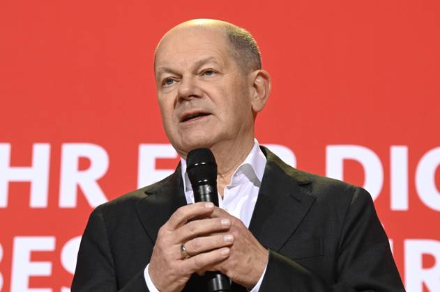 Olaf Scholz bei der Pressekonferenz zum Beschluss des SPD-Wahlprogramms für die Bundestagswahl 2025 im Willy-Brandt-Haus. Berlin, 17.12.2024