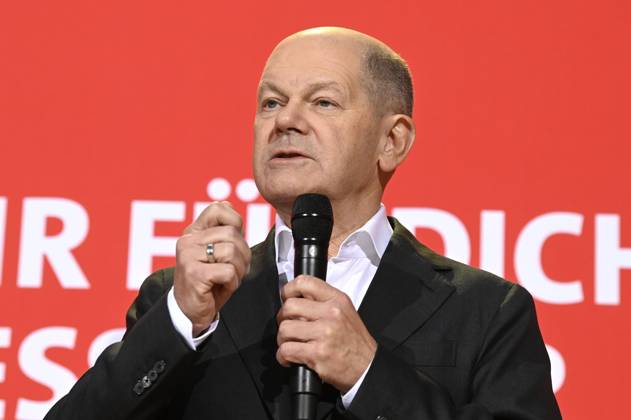 Olaf Scholz bei der Pressekonferenz zum Beschluss des SPD-Wahlprogramms für die Bundestagswahl 2025 im Willy-Brandt-Haus. Berlin, 17.12.2024