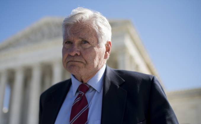 Ben Cooter Jones UNITED STATES - MARCH 23: Former Rep. Ben Cooter Jones, D-Ga., speaks with reporters outside of the U.S. Supreme Court following arguments in the Walker v. Sons of Confederate Veterans case in Washington on Monday, March 23, 2015. Jones, a member of the Sons of Confederate Veterans, came to the court to support the Texas division of the group suing to allow the Confederate battle flag on license plates. Jones starred as Cooter in the Dukes of Hazzard television show, and ran against Newt Gingrich in 1994. (Photo By Bill Clark CQ Roll Call) Washington DC United States EDITORIAL USE ONLY Copyright: x x2015xCQ-RollxCall,xInc.x BillxClarkx rollcallpix089030