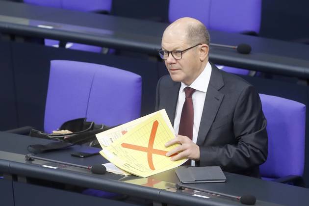 Bundesfinanzminister Olaf Scholz, SPD, in der 197. Sitzung des Deutscher Bundestag, Haushaltberatungen, Berlin Deutschland, Germany
