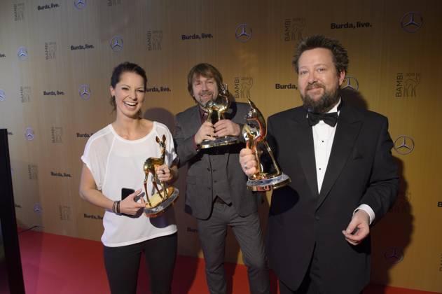 Yvonne Catterfeld, Die Prinzen, Sebastian Krumbiegel, bei der Verleihung des BAMBI 2015 in Berlin, Roter Teppich, Berlin Deutschland, Germany