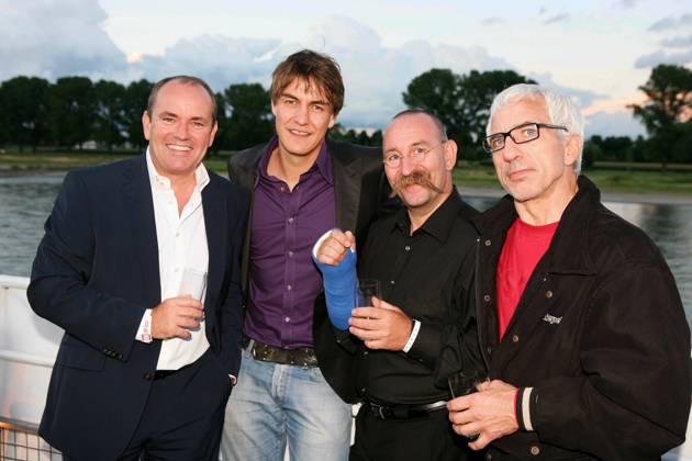 Wolfram Kons, Matze Knop, Horst Lichter und Ralf Richter zu Gast bei BILD Koeln trifft Freunde auf der MS Lorely auf dem Rhein in Koeln am 12.08.08.Photo: Siewert Nordrhein-Westfalen Germany