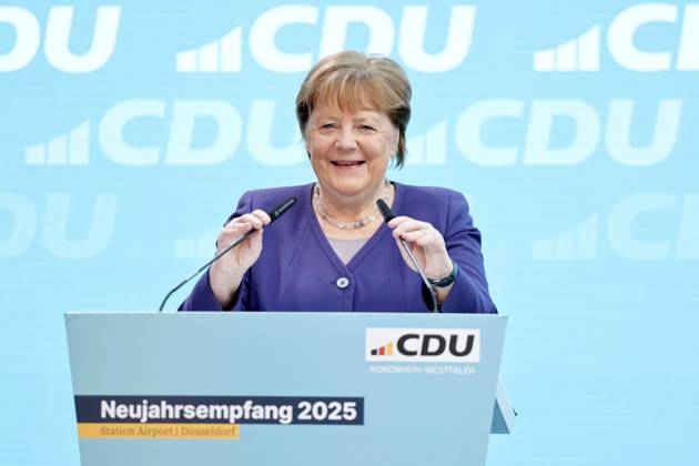 Bilder des Jahres 2025, News 01 Januar News Themen der Woche KW03 News Bilder des Tages Dr. Angela Merkel, Bundeskanzlerin a. D., beim Neujahrsempfang der NRW CDU in der Düsseldorfer Station Airport am Düsseldorfer Flughafen. Düsseldorf, 18.01.2025 NRW Deutschland Copyright: xChristophxHardtx
